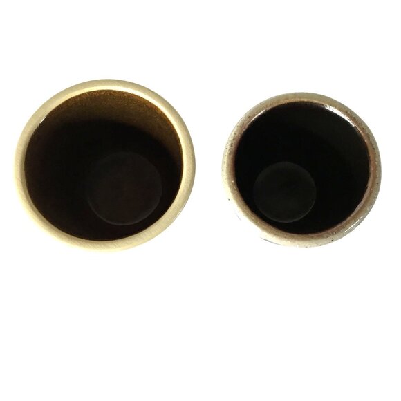 Salt Glaze Stoneware Crocks Set of 2 Hand Painted Cobalt Blue Folk Art Pottery - Picture 6 of 10